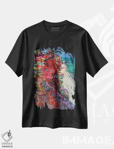 تیشرت طرح دار ساحل در کنار دریا، دکور معاصر اثر اندریی کوتساچنکو | فروشگاه ایماژ