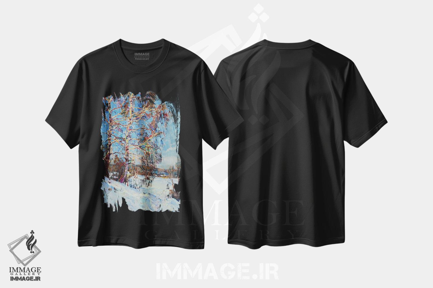 تیشرت طرح دار درخت غان در زمستان، دکور معاصر اثر اندریی کوتساچنکو | immage.ir