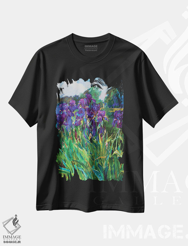 تیشرت طرح دار گل های زنبق، دکور معاصر اثر اندریی کوتساچنکو | فروشگاه ایماژ