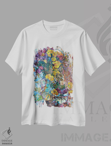 تیشرت طرح دار طبیعت بی جان با گل های پاییزی، دکور معاصر اثر اندریی کوتساچنکو | فروشگاه ایماژ