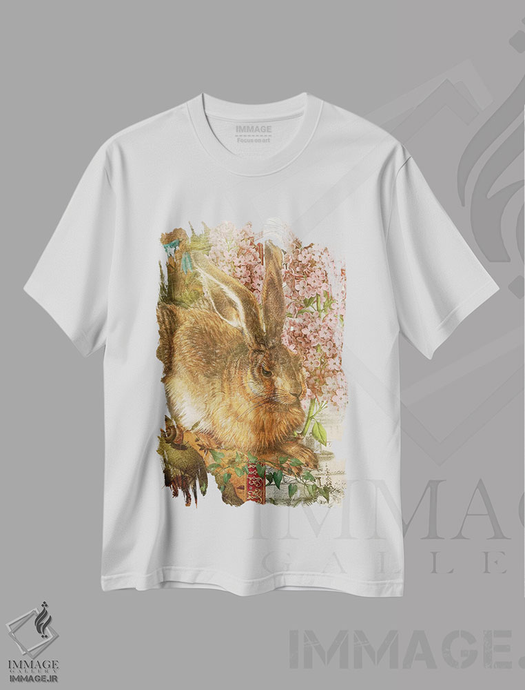 تیشرت طرح دار خرگوش، دکور بوهمی اثر ایمی استوارت | فروشگاه ایماژ
