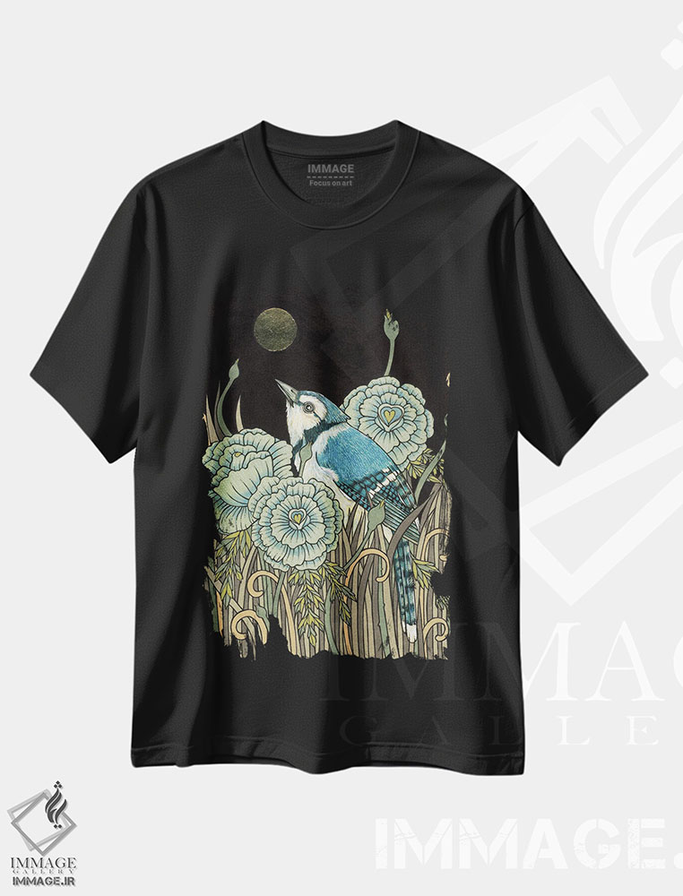 تیشرت طرح دار جی جغد آبی، مدیوم اثر آنیتا اینوراریتی | فروشگاه ایماژ