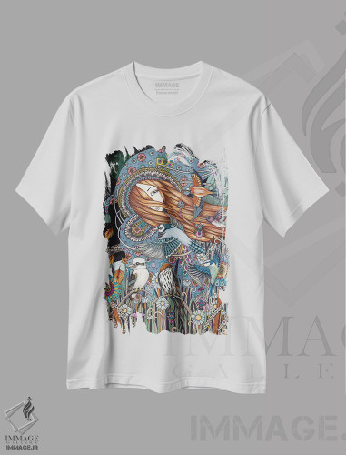 تیشرت طرح دار هم زمانی، مدیوم اثر آنیتا اینوراریتی | فروشگاه ایماژ