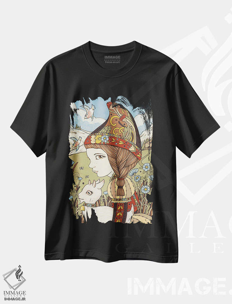 تیشرت طرح دار هایدی، هنر عامیانه اثر آنیتا اینوراریتی | فروشگاه ایماژ