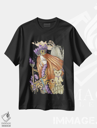 تیشرت طرح دار آمتیست و بنفش، مدیوم اثر آنیتا اینوراریتی | فروشگاه ایماژ