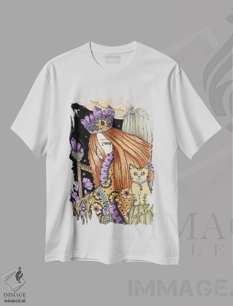 تیشرت طرح دار آمتیست و بنفش، مدیوم اثر آنیتا اینوراریتی | immage.ir