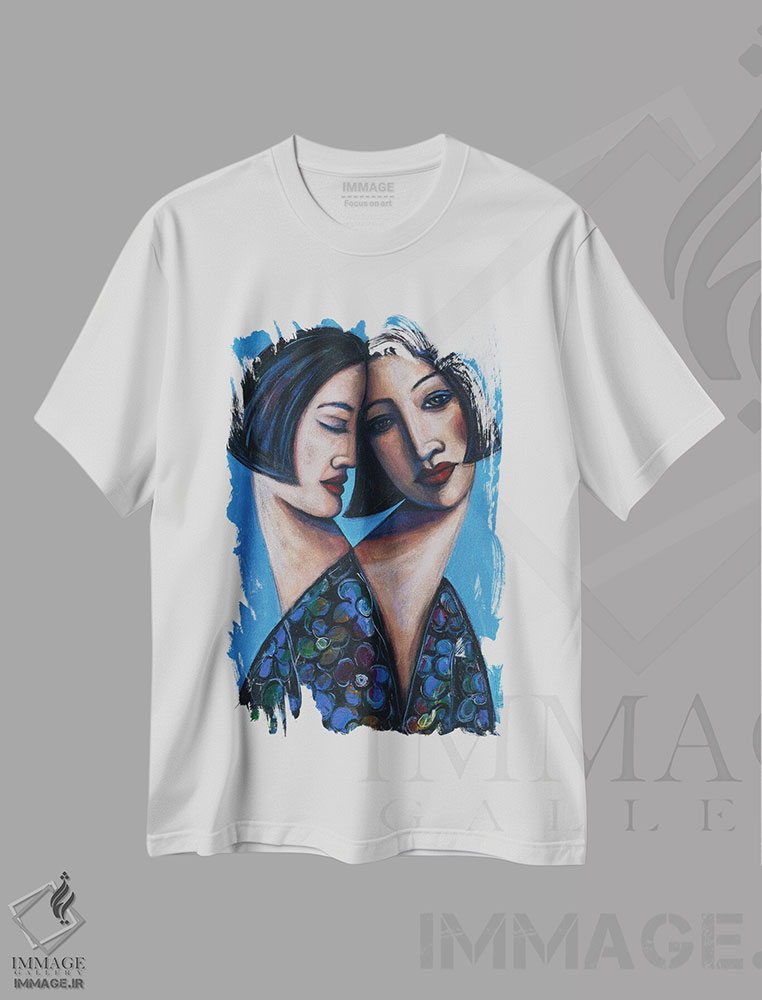 تیشرت طرح دار دو خواهر با بلوز گلدار، هنر فاخر معاصر اثر آسایزا | immage.ir