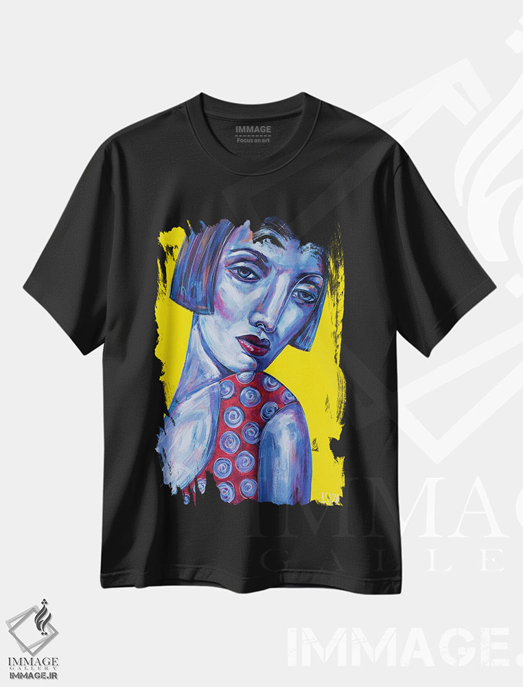 تیشرت طرح دار دختر با بلوز خال خالی، هنر فاخر معاصر اثر آسایزا | immage.ir