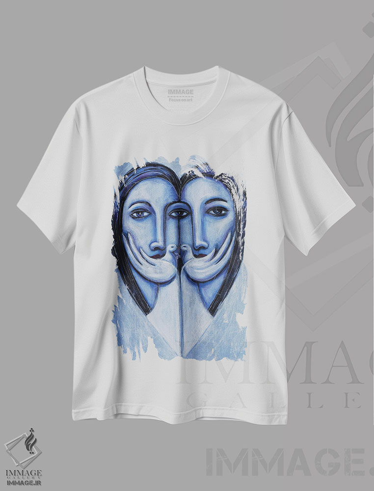 تیشرت طرح دار عشق و آرامش، هنر فاخر معاصر اثر آسایزا | فروشگاه ایماژ