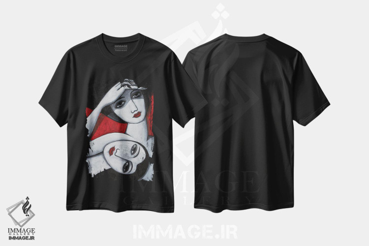 تیشرت طرح دار در سایه، هنر فاخر معاصر اثر آسایزا | فروشگاه ایماژ