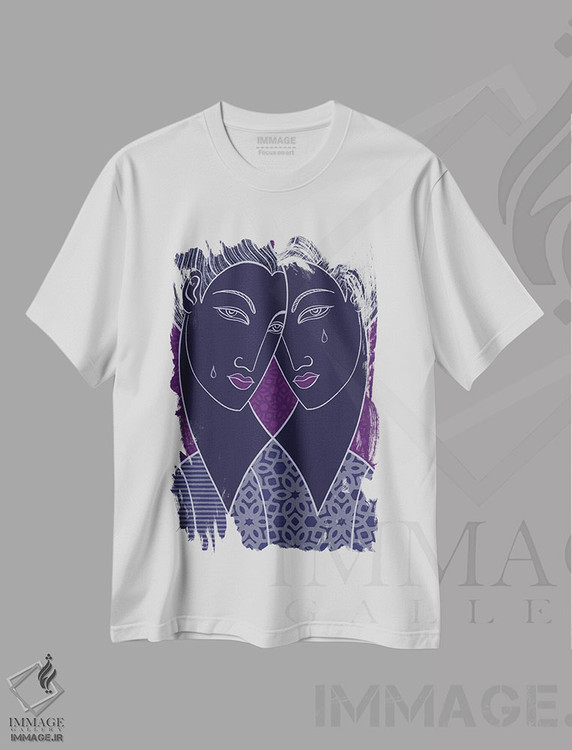 تیشرت طرح دار ملانکولیا، هنر فاخر معاصر اثر آسایزا | immage.ir