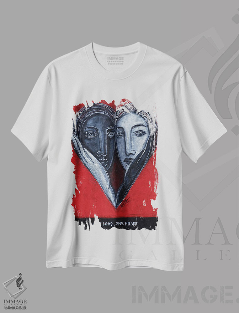 تیشرت طرح دار یک عشق، هنر فاخر معاصر اثر آسایزا | فروشگاه ایماژ