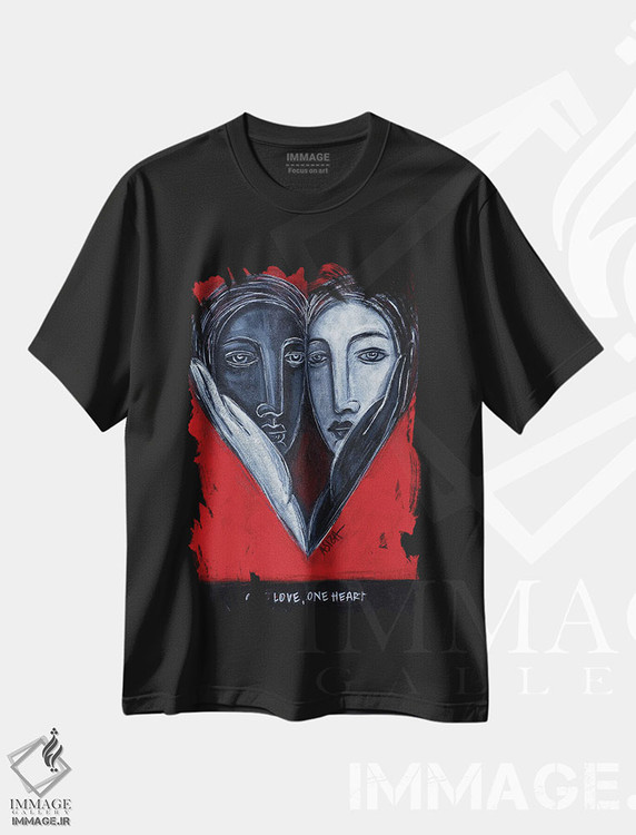 تیشرت طرح دار یک عشق، هنر فاخر معاصر اثر آسایزا | immage.ir