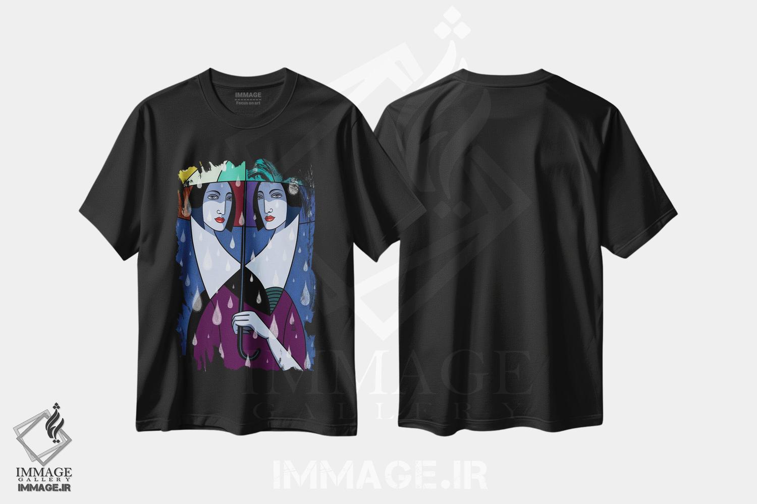 تیشرت طرح دار باران، هنر فاخر معاصر اثر آسایزا | فروشگاه ایماژ