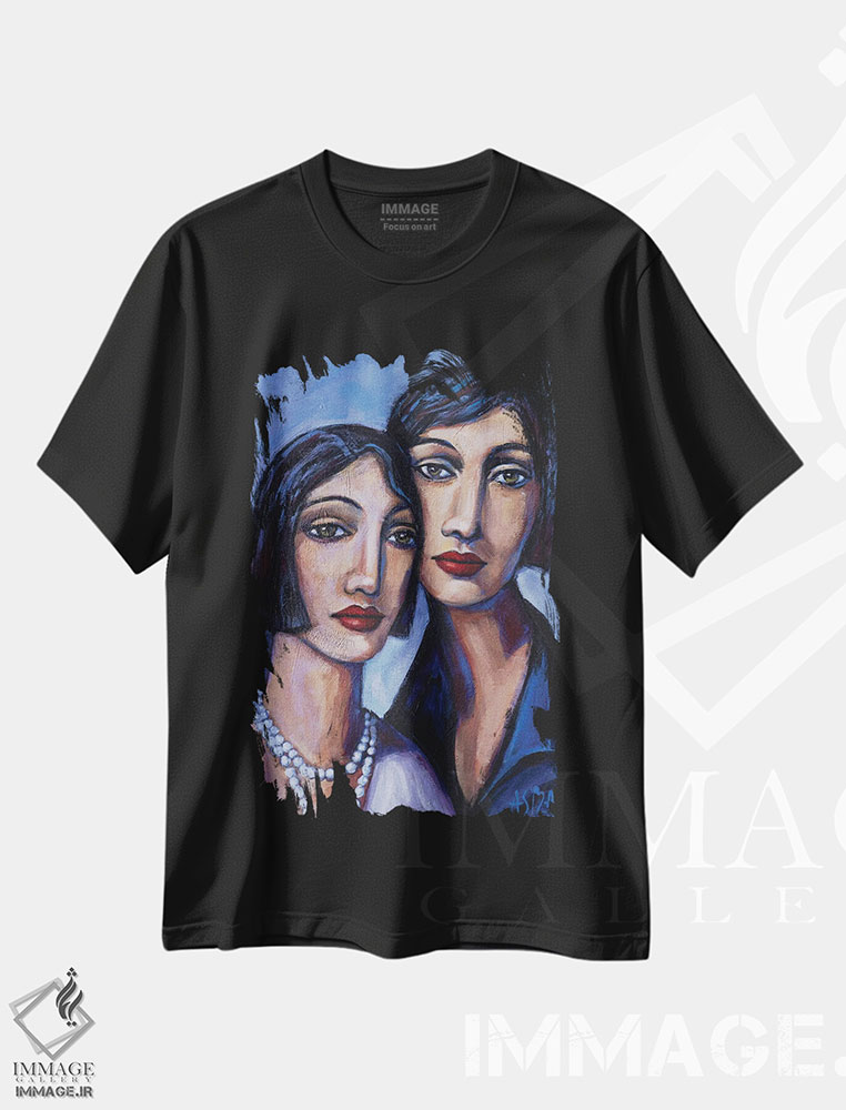 تیشرت طرح دار شانه به شانه، هنر فاخر معاصر اثر آسایزا | immage.ir