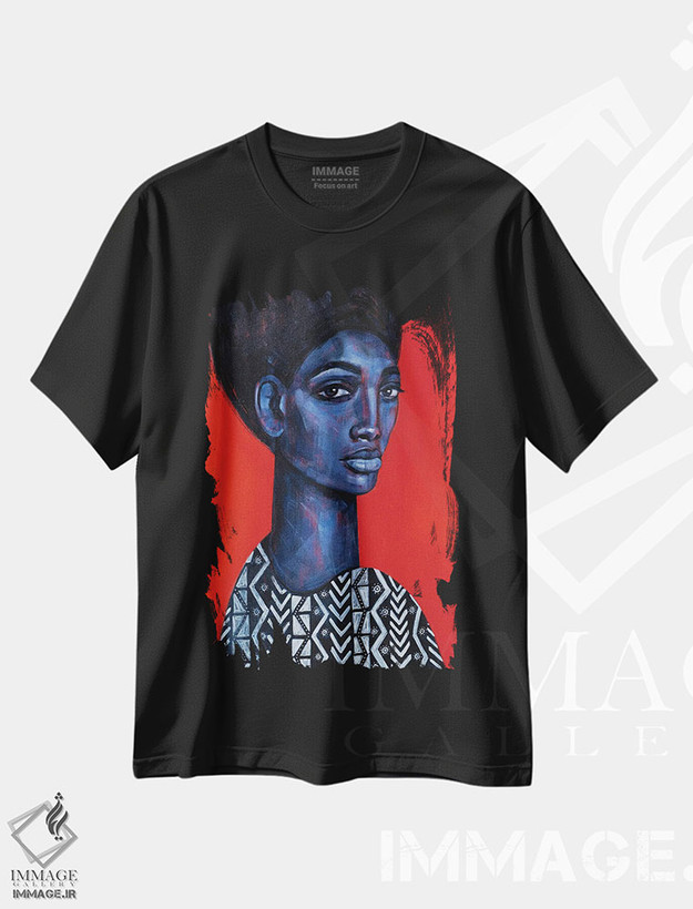 تیشرت طرح دار والری، هنر آمریکایی آفریقایی تبار اثر آسایزا | فروشگاه ایماژ