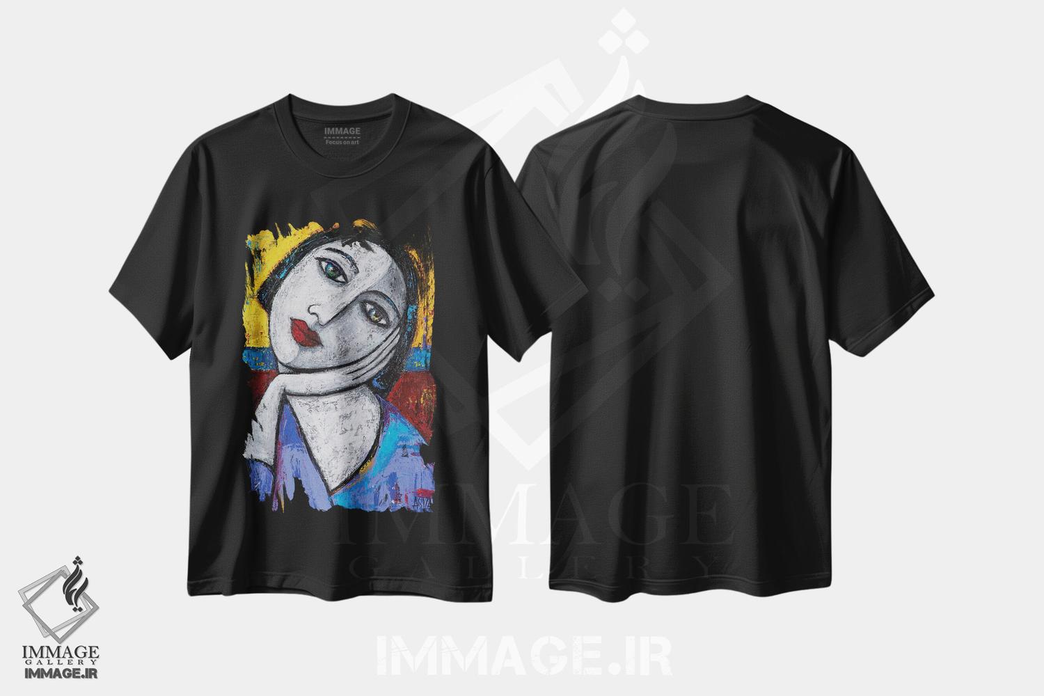 تیشرت طرح دار کاش اینجا بودی، هنر فاخر معاصر اثر آسایزا | فروشگاه ایماژ