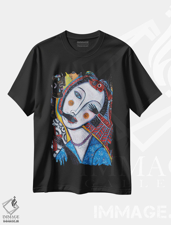 تیشرت طرح دار عشق خاموش - چپ، هنر فاخر معاصر اثر آسایزا | immage.ir