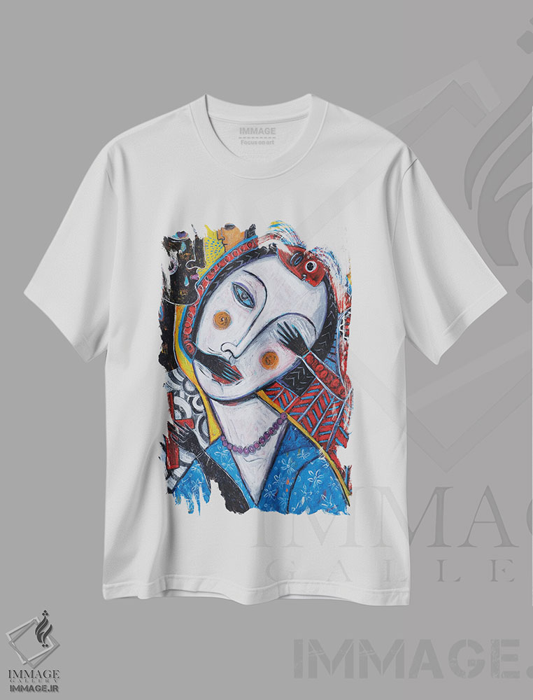 تیشرت طرح دار عشق خاموش - چپ، هنر فاخر معاصر اثر آسایزا | فروشگاه ایماژ