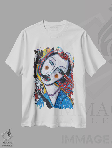 تیشرت طرح دار عشق خاموش - چپ، هنر فاخر معاصر اثر آسایزا | فروشگاه ایماژ