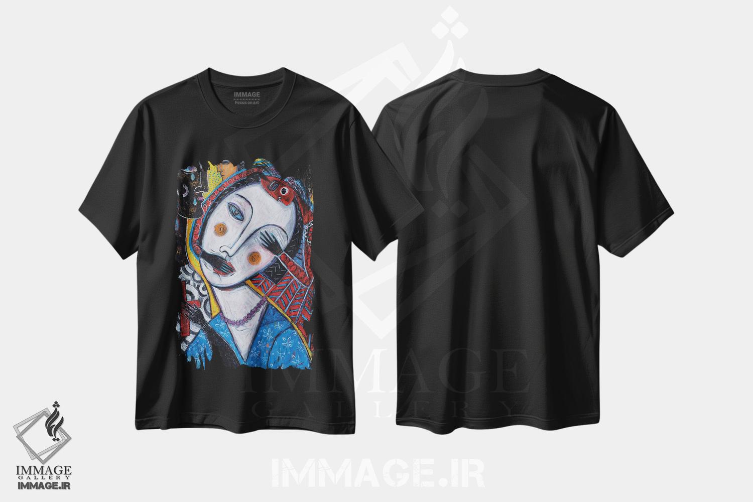 تیشرت طرح دار عشق خاموش - چپ، هنر فاخر معاصر اثر آسایزا | immage.ir