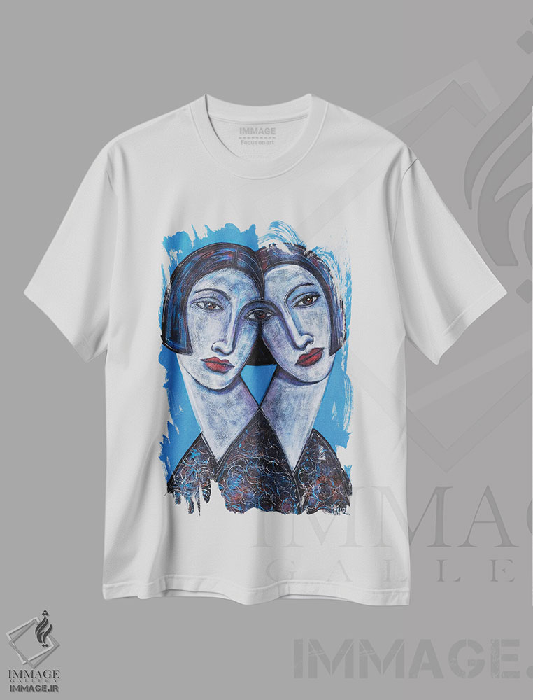 تیشرت طرح دار آبی، هنر فاخر معاصر اثر آسایزا | immage.ir