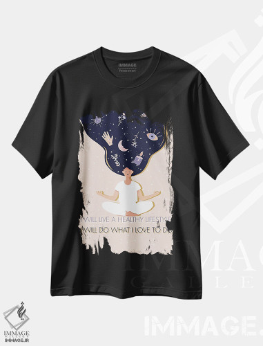 تیشرت طرح دار آرامش درونی ۱، هنر دیجیتال اثر آندریا جیسید | فروشگاه ایماژ