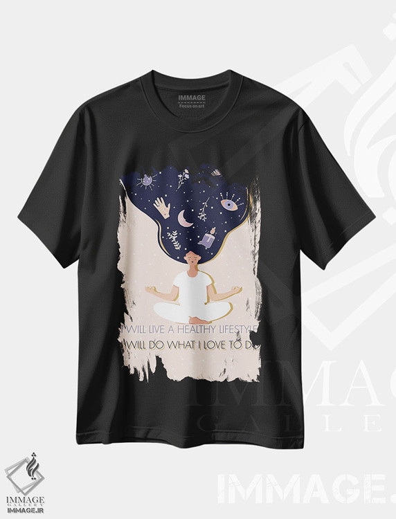 تیشرت طرح دار آرامش درونی ۱، هنر دیجیتال اثر آندریا جیسید | فروشگاه ایماژ