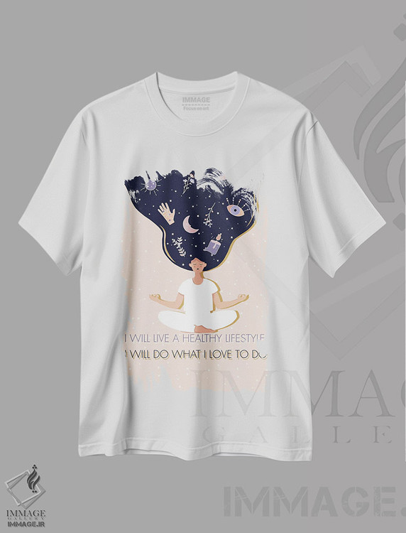 تیشرت طرح دار آرامش درونی ۱، هنر دیجیتال اثر آندریا جیسید | immage.ir