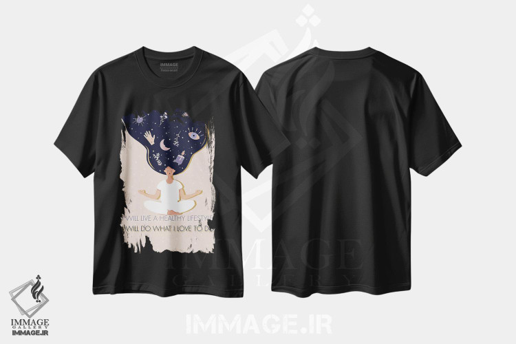 تیشرت طرح دار آرامش درونی ۱، هنر دیجیتال اثر آندریا جیسید | فروشگاه ایماژ