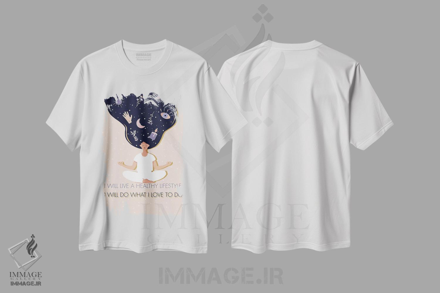 تیشرت طرح دار آرامش درونی ۱، هنر دیجیتال اثر آندریا جیسید | immage.ir