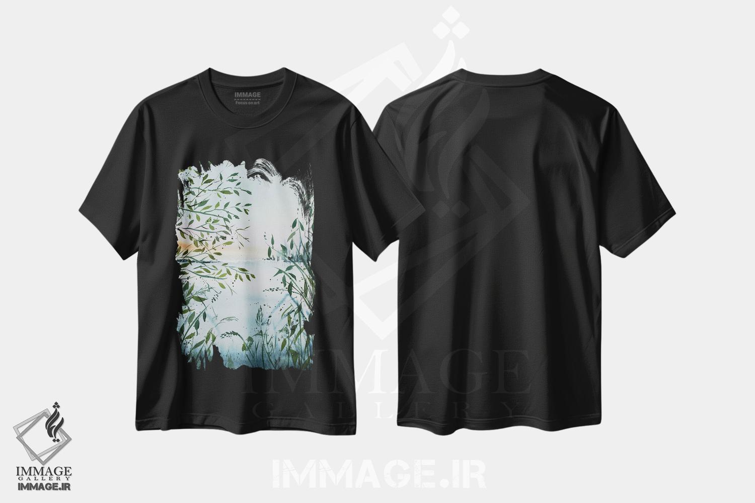 تیشرت طرح دار سحرگاه بر دریاچه، دکور کلبه و لژ اثر الکساندرا جاگودا | فروشگاه ایماژ