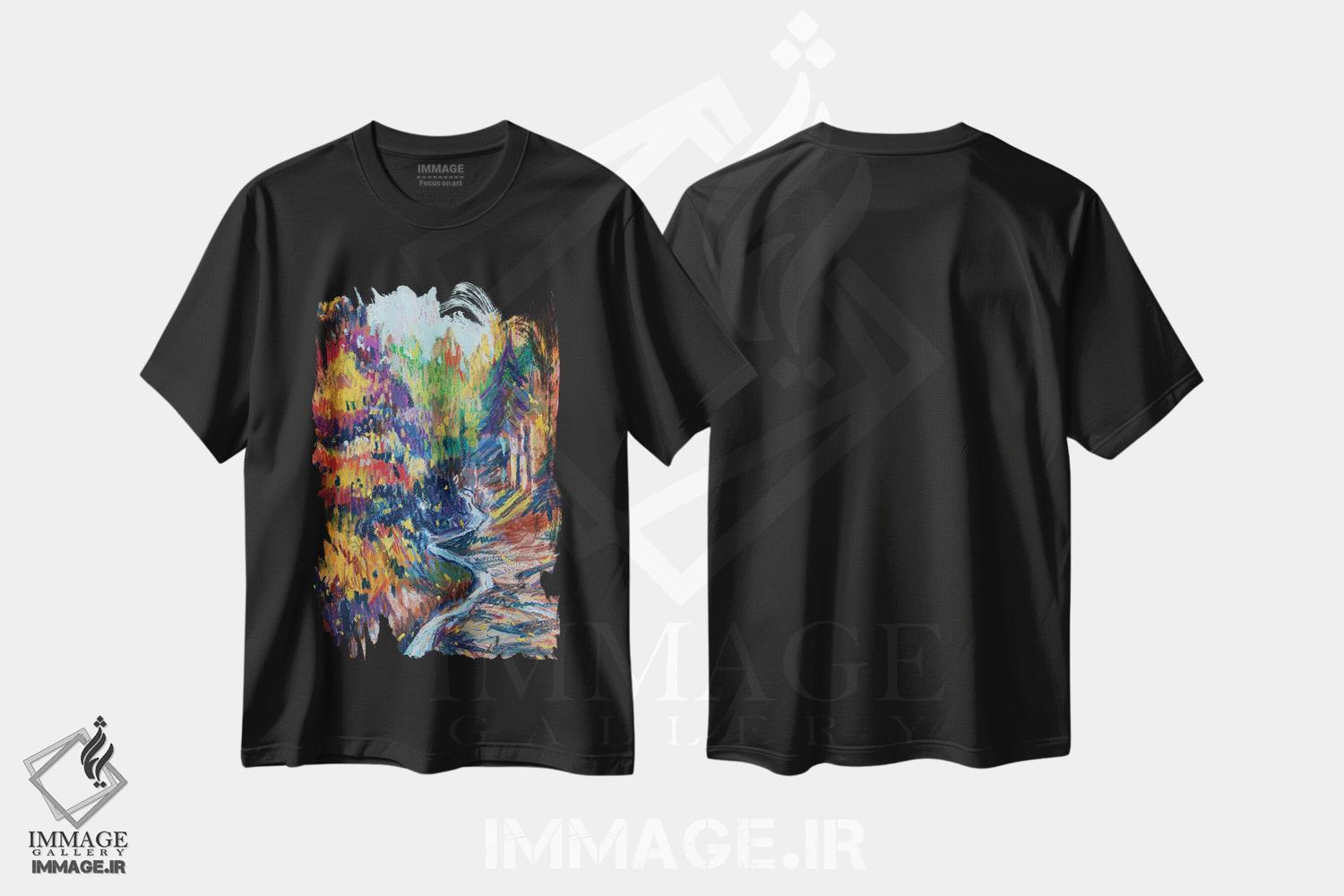 تیشرت طرح دار پاییز در جنگل، دکور معاصر اثر الکساندرا جاگودا | فروشگاه ایماژ