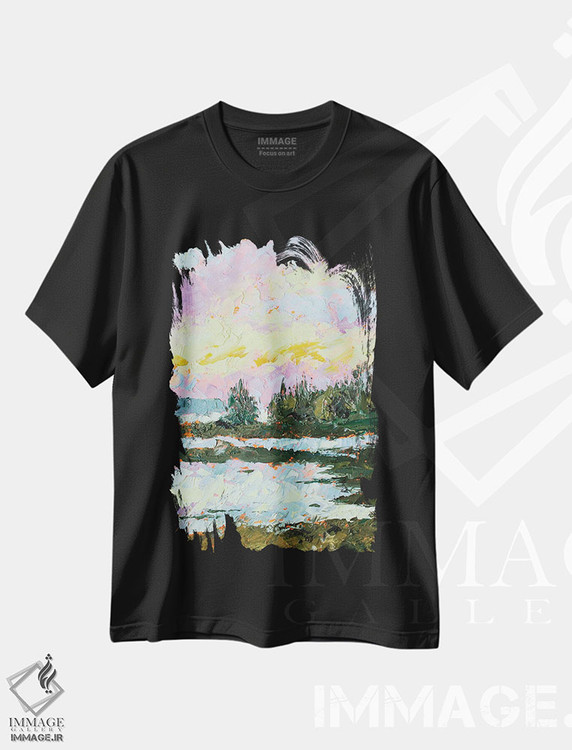 تیشرت طرح دار طلوع بنفش، دکور معاصر اثر الکساندرا جاگودا | فروشگاه ایماژ
