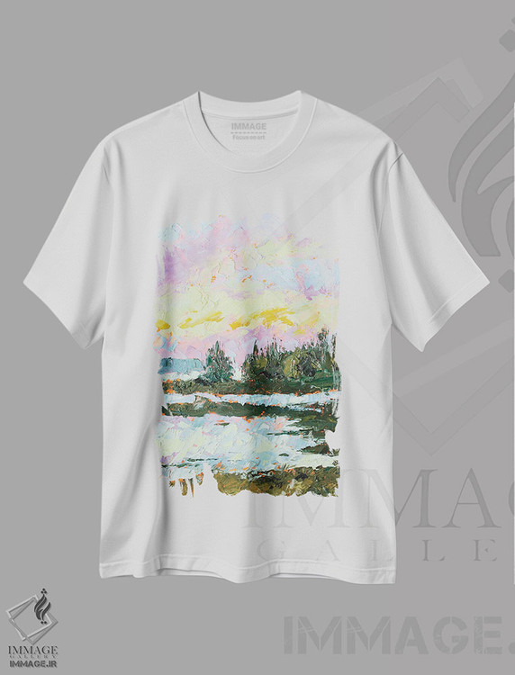 تیشرت طرح دار طلوع بنفش، دکور معاصر اثر الکساندرا جاگودا | immage.ir