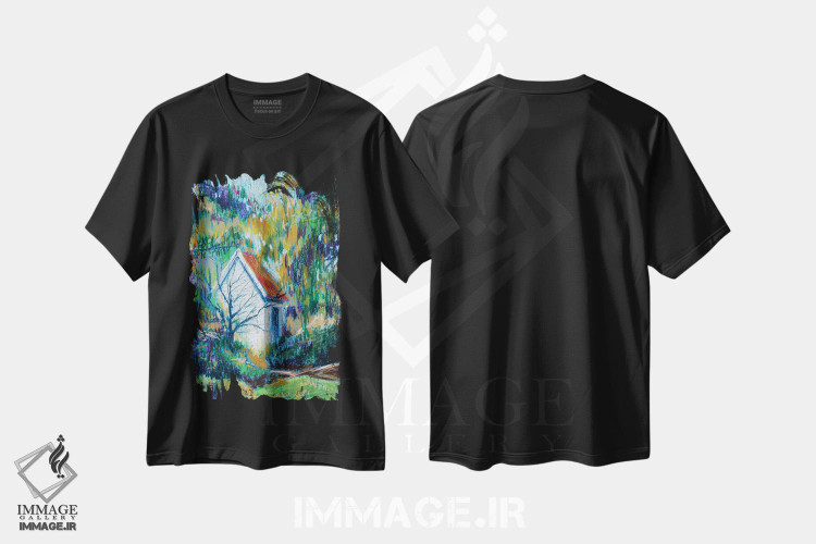 تیشرت طرح دار جنگل آبی، دکور معاصر اثر الکساندرا جاگودا | فروشگاه ایماژ