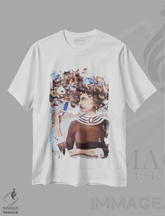تیشرت طرح دار پَر تازه امید، مدیوم اثر الکساندرا جاگودا | immage.ir