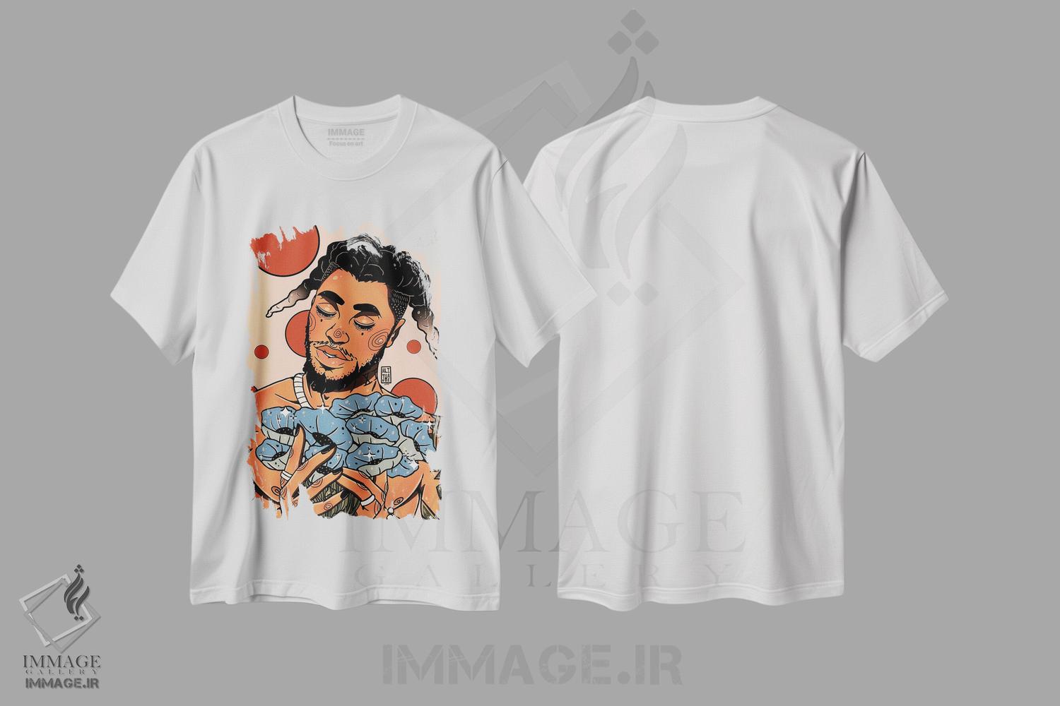 تیشرت طرح دار خشخاش های آبی، هنر آمریکایی آفریقایی تبار اثر علیجاه وست | immage.ir