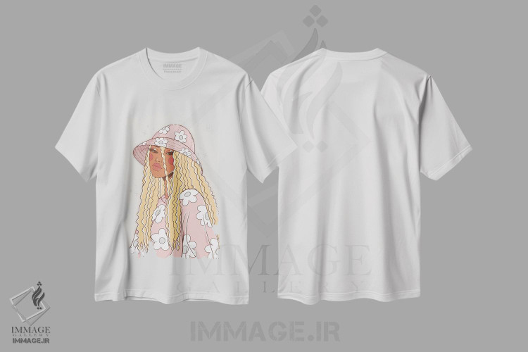 تیشرت طرح دار دختر گل ها، هنر آمریکایی آفریقایی تبار اثر علیجاه وست | immage.ir