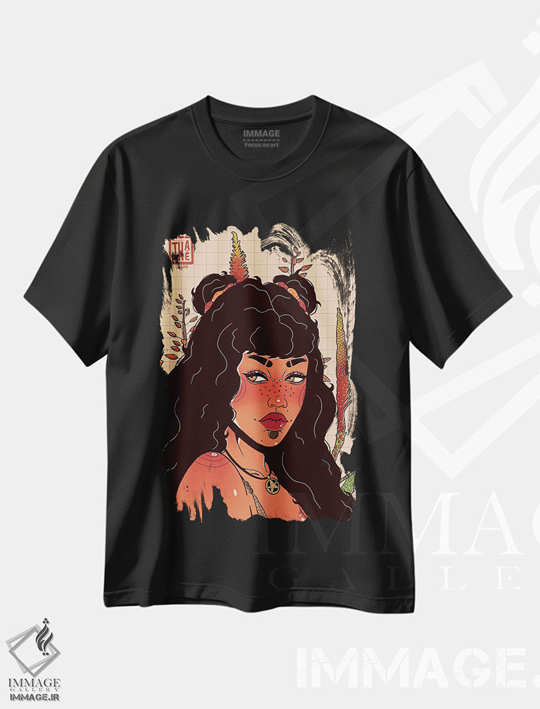 تیشرت طرح دار بیابان سرخ، هنر آمریکایی آفریقایی تبار اثر علیجاه وست | فروشگاه ایماژ