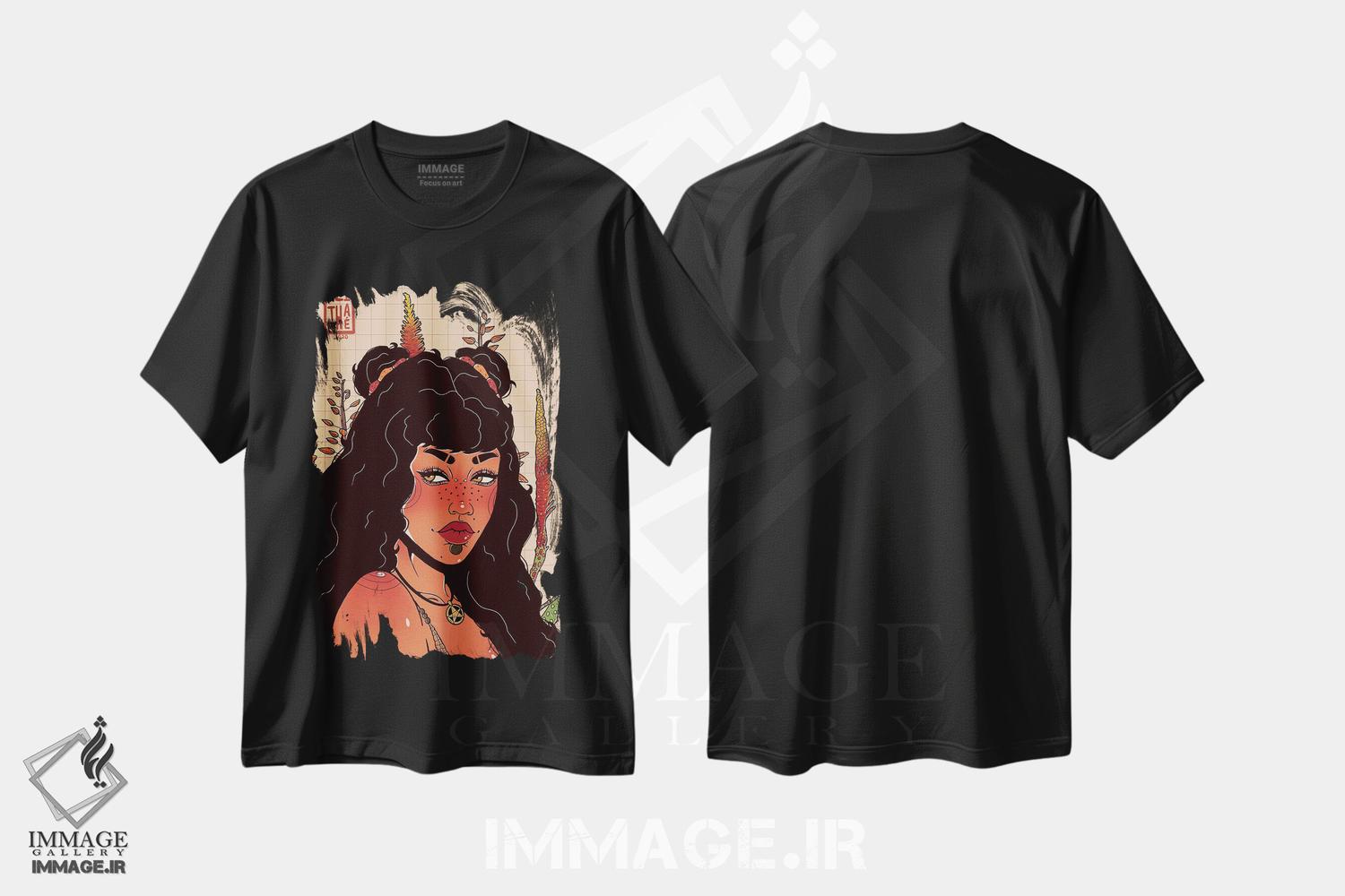 تیشرت طرح دار بیابان سرخ، هنر آمریکایی آفریقایی تبار اثر علیجاه وست | فروشگاه ایماژ