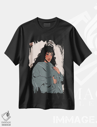 تیشرت طرح دار دختر خال خالی، هنر آمریکایی آفریقایی تبار اثر علیجاه وست | فروشگاه ایماژ