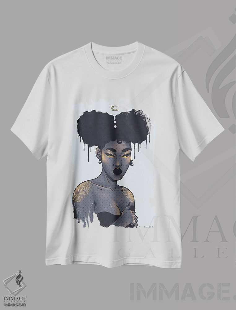 تیشرت طرح دار قدرت سیاه، هنر آمریکایی آفریقایی تبار اثر علیجاه وست | immage.ir
