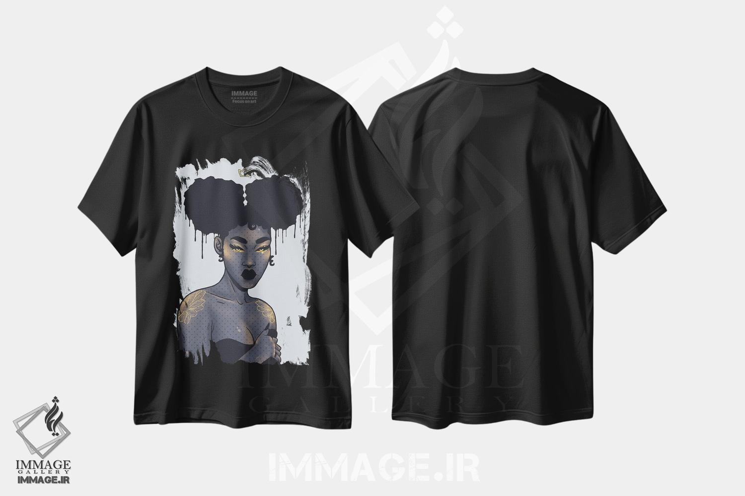 تیشرت طرح دار قدرت سیاه، هنر آمریکایی آفریقایی تبار اثر علیجاه وست | فروشگاه ایماژ