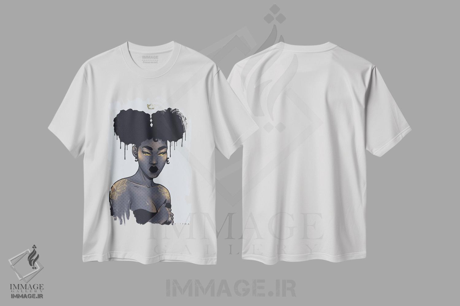 تیشرت طرح دار قدرت سیاه، هنر آمریکایی آفریقایی تبار اثر علیجاه وست | immage.ir