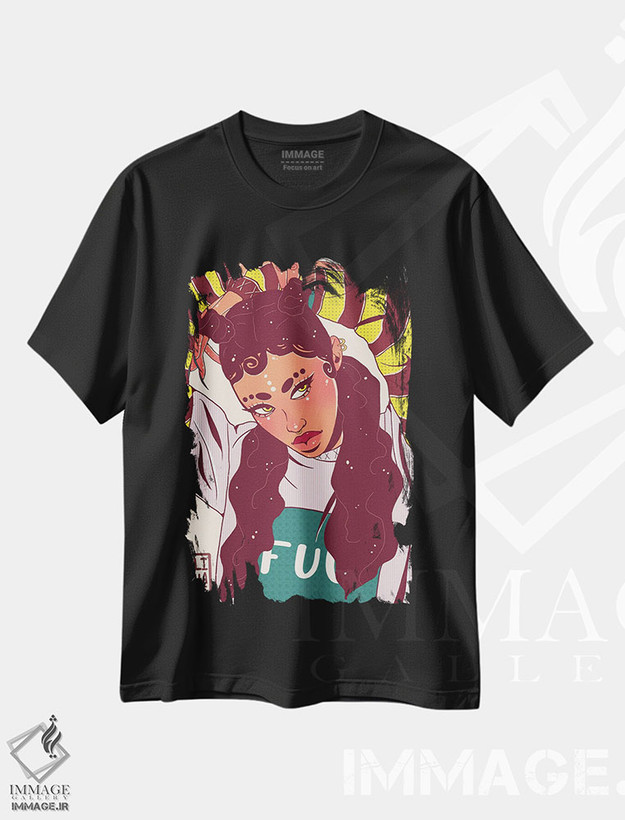 تیشرت طرح دار وایفو، هنر آمریکایی آفریقایی تبار اثر علیجاه وست | فروشگاه ایماژ