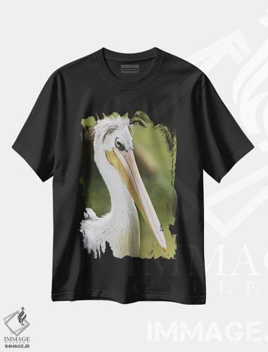 تیشرت طرح دار پلیکان پشت صورتی اثر آدام جونز | فروشگاه ایماژ