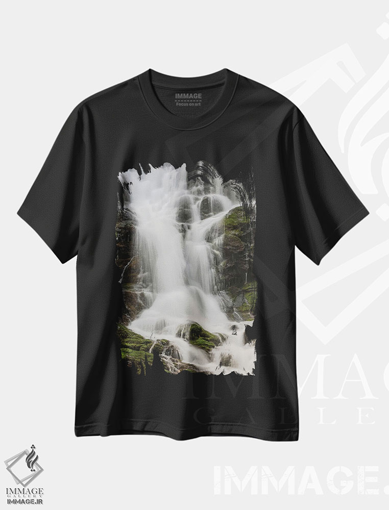 تیشرت طرح دار بخشی از آبشار مینگو، پارک ملی کوه های اسموکی بزرگ، تنسی، مدیوم اثر آدام جونز | فروشگاه ایماژ