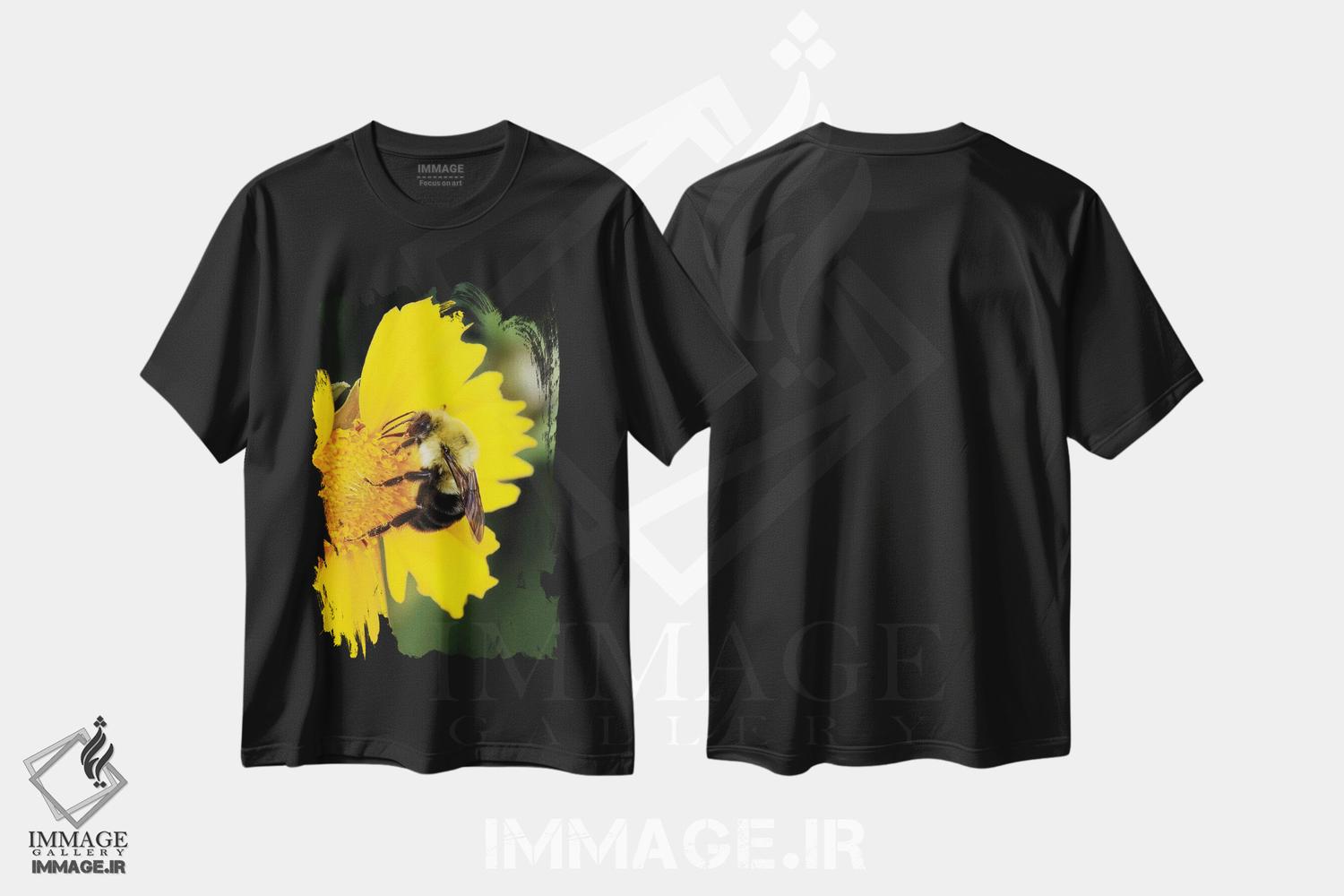 تیشرت طرح دار زنبور نجار در حال جمع آوری شهد، کنتاکی، عکاسی ماکرو اثر آدام جونز | فروشگاه ایماژ
