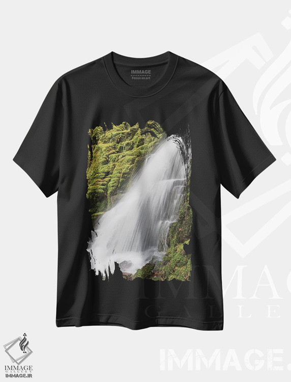 تیشرت طرح دار آبشار وایت برنچ، کوه های کسکیدز اورگن، تزئینی اثر آدام جونز | فروشگاه ایماژ
